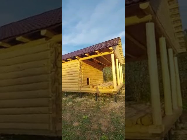 Видео — Сруб в лапу 6×6 с террасой