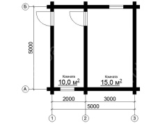 Дом 5×5 м в лапу, 25 м²