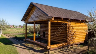 Баня 6×6 м с открытой террасой, 48 м²