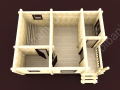 Баня из бревна 4.6×6.5 (ББ-13), 29.9 м²