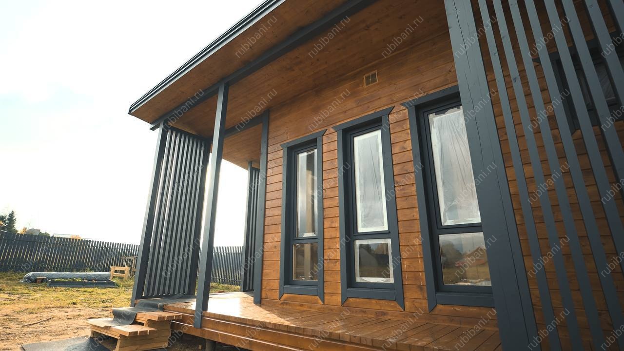 Баня из бруса 5 на 8 с террасой по проекту Б - 144 — фото 4 Баня из бруса 5 на 8 с террасой по проекту Б - 144 — фото 4