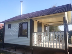 Баня из бруса 6×4 с террасой (Б-5), 24 м²