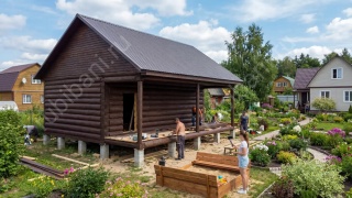 Баня 6×3 с террасой, 30 м²