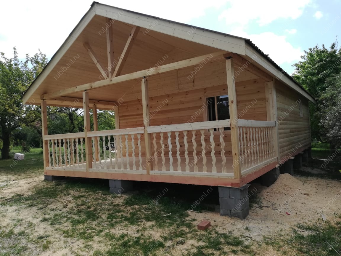 Баня из бруса 6 на 8.5 с террасой — фото 2 Баня из бруса 6 на 8.5 с террасой — фото 2