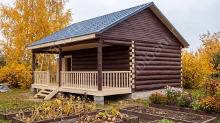 Баня 6×3 с террасой, 30 м²