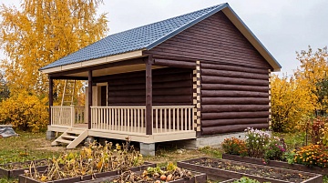 Баня 6×3 с террасой, 30 м²