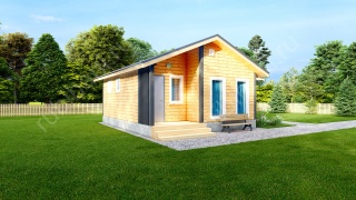 Баня из бруса 7.2×7.8 (Б-151), 52 м²