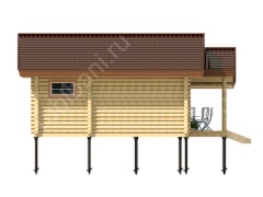 Баня из бревна 6×9 (ББ-49), 60 м²