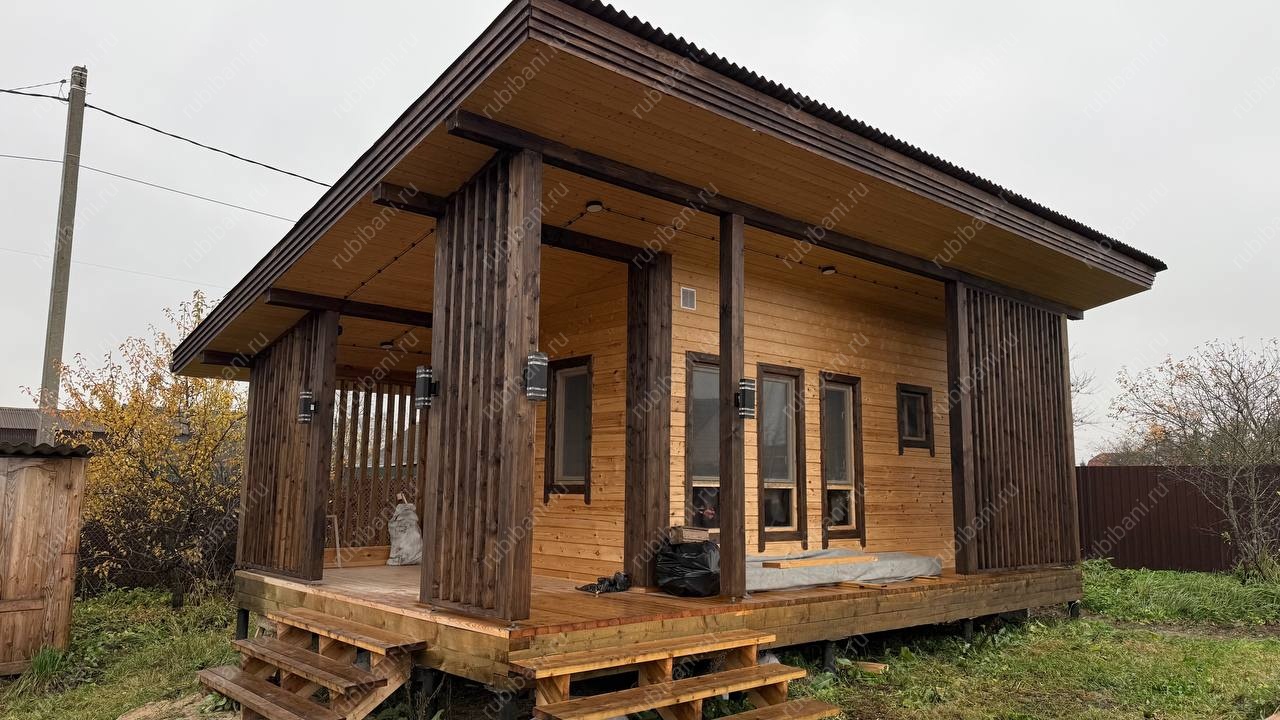 Баня из бруса 5 на 8 с террасой по проекту Б - 144 — фото 9 Баня из бруса 5 на 8 с террасой по проекту Б - 144 — фото 9