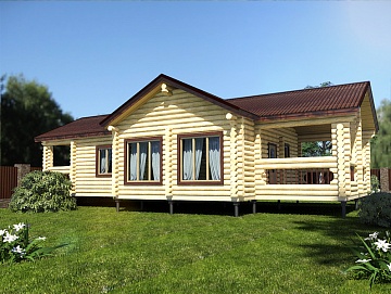 Баня из бревна 7×14 (ББ-18), 98 м² Баня из бревна 7×14 (ББ-18), 98 м²