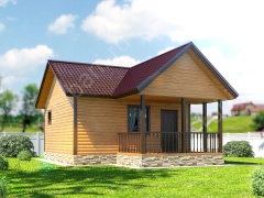Баня из бруса 8.5×6 (Б-42), 51 м²