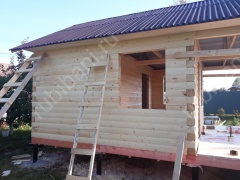 Баня из бруса 6×4 с террасой (Б-5), 24 м²