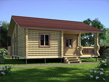 Баня из бревна 8×8.5 (ББ-56), 68 м² Баня из бревна 8×8.5 (ББ-56), 68 м²