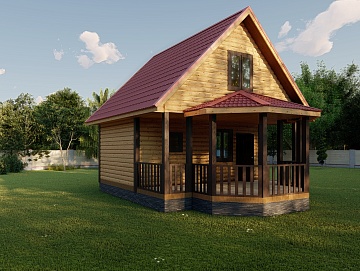 Баня из бруса 6×8 (Б-124), 70 м² Баня из бруса 6×8 (Б-124), 70 м²
