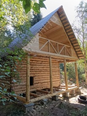 Дом-баня 7×5 с террасой, 35 м²
