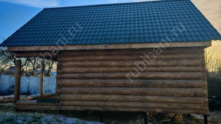 Баня 6×6 с террасой, 48 м²