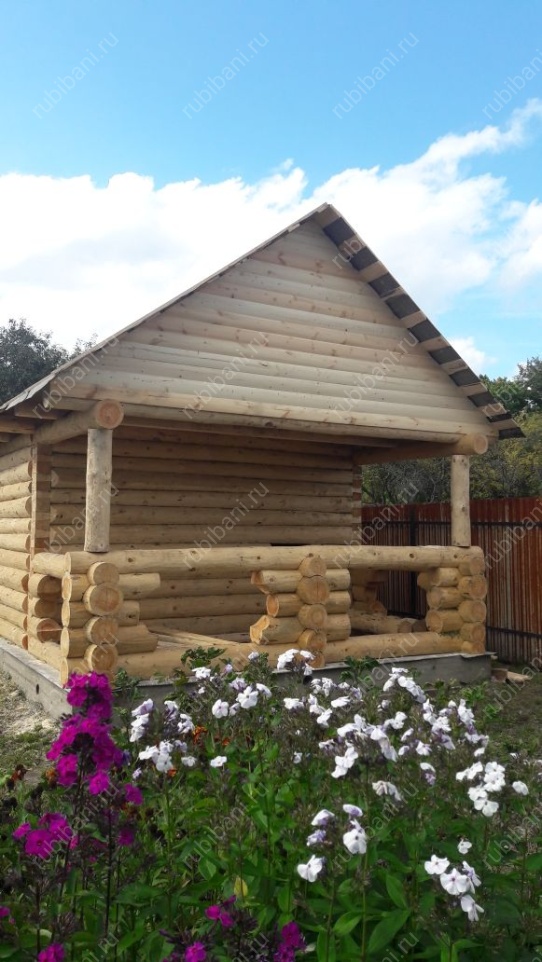 Баня 5 на 4 с террасой, сруб в лапу — фото 2 Баня 5 на 4 с террасой, сруб в лапу — фото 2