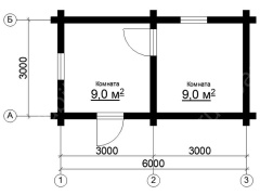 Дом 3×6 м в лапу, 18 м²
