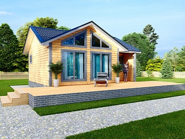 Баня из бруса 9×10 (Б-156), 72 м² Баня из бруса 9×10 (Б-156), 72 м²