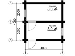 Дом 4×4 м в лапу, 16 м²