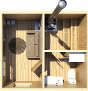 Баня 6×5 с террасой, 30 м²