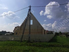 Баня из бруса 6×4 с террасой и балконом (Б-3), 24 м²
