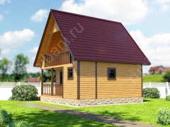 Баня 6 на 6 с мансардой 36 м²