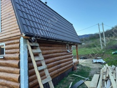 Дом-баня 6×8 с террасой и балконом, 48 м²