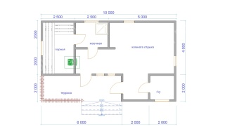 Баня из бруса 6×10 (Б-146), 60 м²
