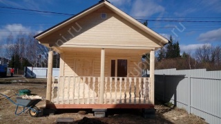 Баня из бруса 6×4 с террасой (Б-5), 24 м²