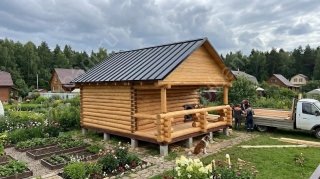 Баня 5×5 с террасой, 35 м²
