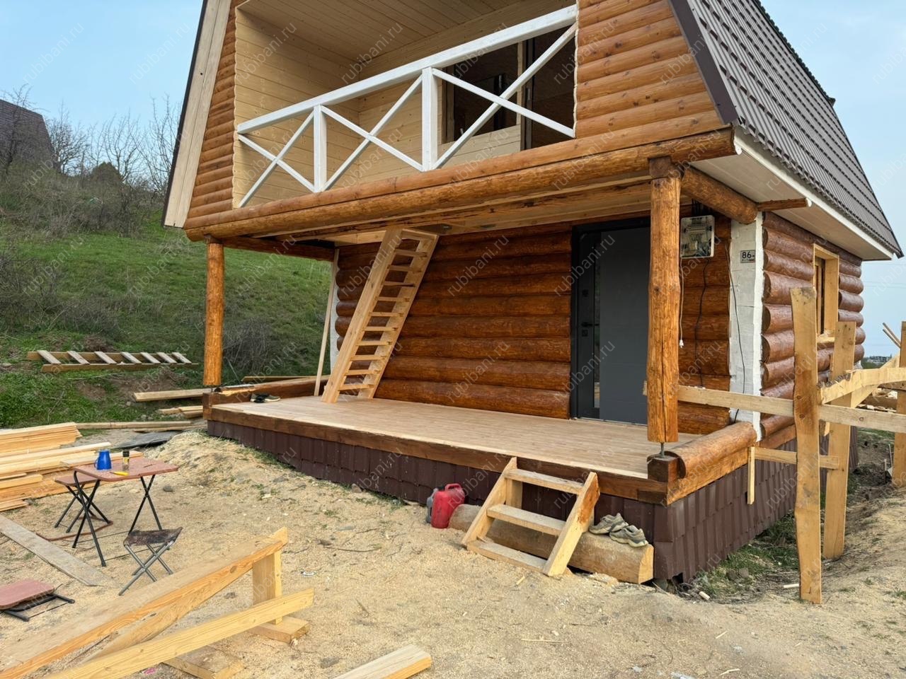 Дом- баня с террасой, сруб в лапу — фото 5 Дом- баня с террасой, сруб в лапу — фото 5