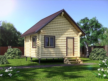 Баня из бревна 4.5×4.5 (ББ-12), 20.25 м² Баня из бревна 4.5×4.5 (ББ-12), 20.25 м²