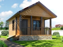 Баня из бруса 6×4 с террасой (Б-5), 24 м²