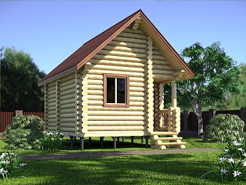 Баня из бревна 4.6×5.5 (ББ-3), 23 м² Баня из бревна 4.6×5.5 (ББ-3), 23 м²