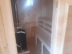 Баня из бруса 6×4 с террасой (Б-5), 24 м²
