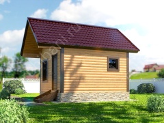 Баня из бруса 4×4 (Б-9), 16 м²