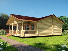 Баня из бревна 10 на 10 с бассейном (ББН-51) 100 м²